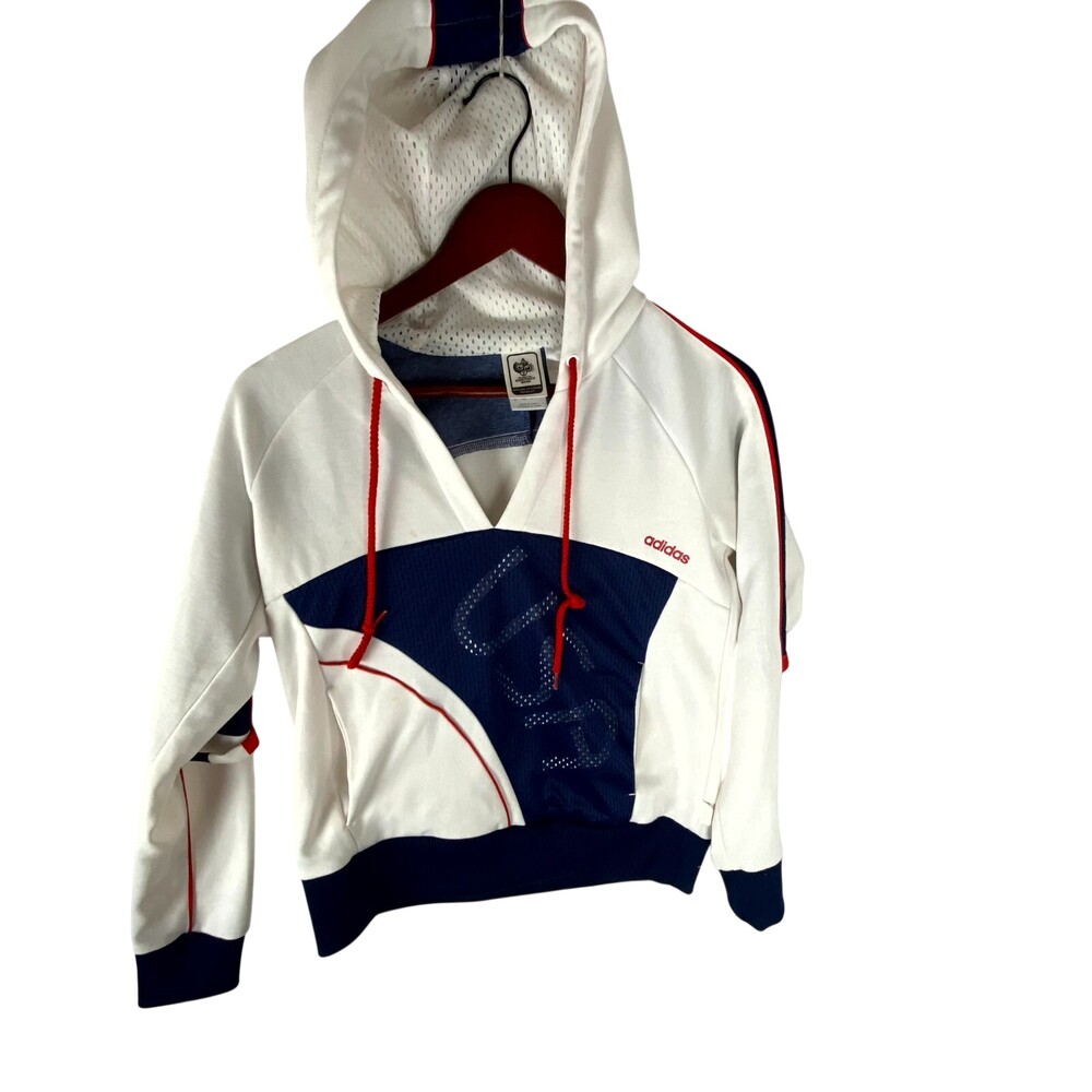 Adidas Hoodie Womens Uk 12 US 8 White USA FIFA World Cup 2006 Long Sleeve